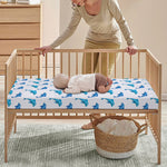 Watercolor Dolphin Pattern Print Baby Crib Sheet