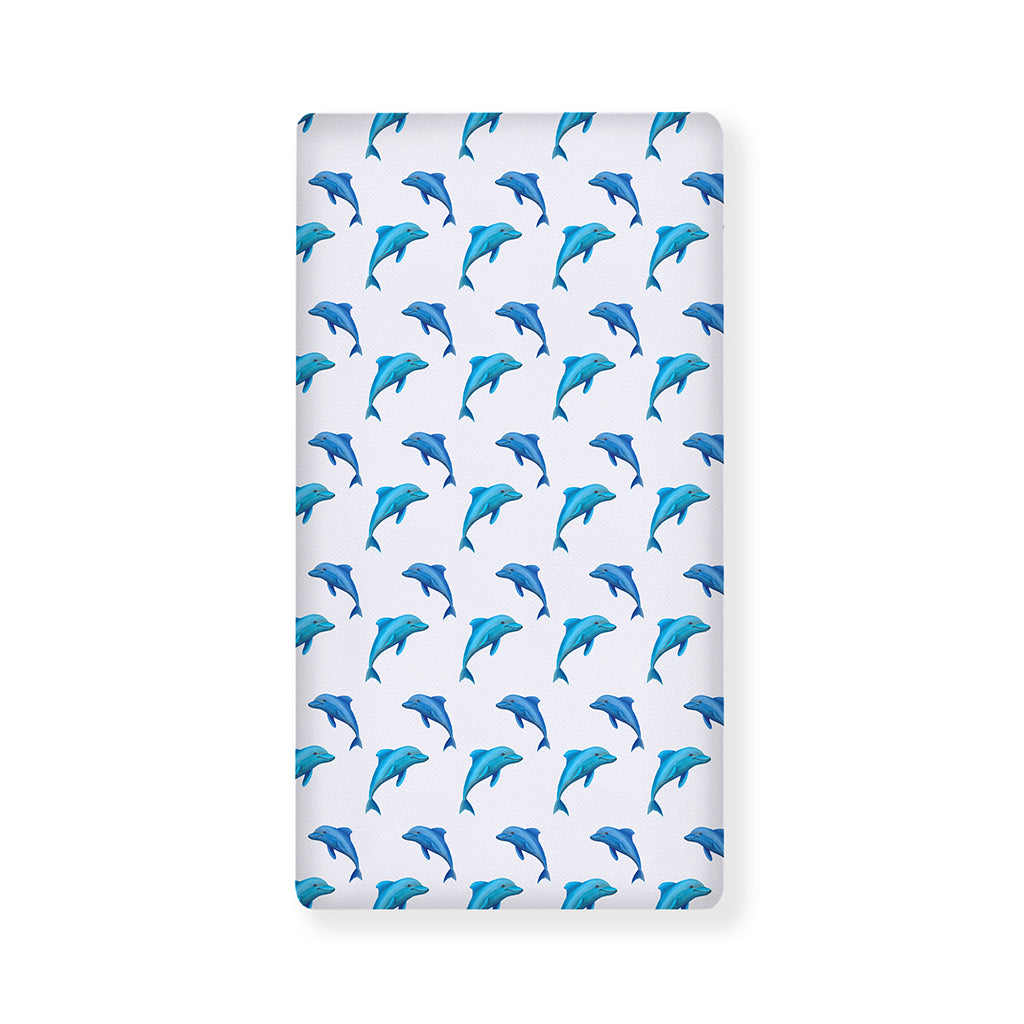 Watercolor Dolphin Pattern Print Baby Crib Sheet