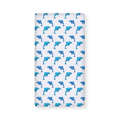 Watercolor Dolphin Pattern Print Baby Crib Sheet