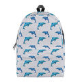 Watercolor Dolphin Pattern Print School Backpack