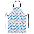 Watercolor Dolphin Pattern Print Bib Apron With Pocket