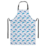 Watercolor Dolphin Pattern Print Bib Apron With Pocket