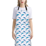 Watercolor Dolphin Pattern Print Bib Apron With Pocket