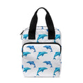 Watercolor Dolphin Pattern Print Bible Tote Bag