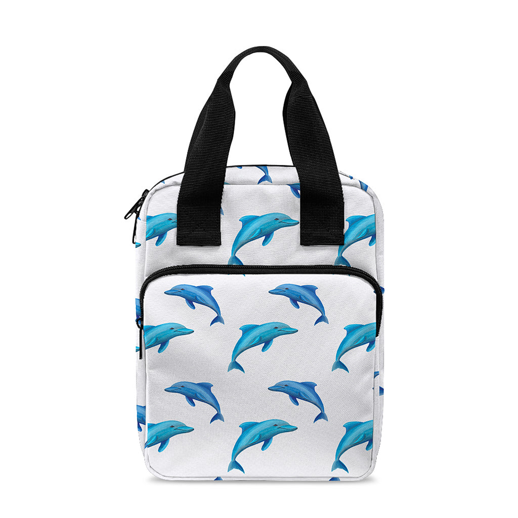 Watercolor Dolphin Pattern Print Bible Tote Bag