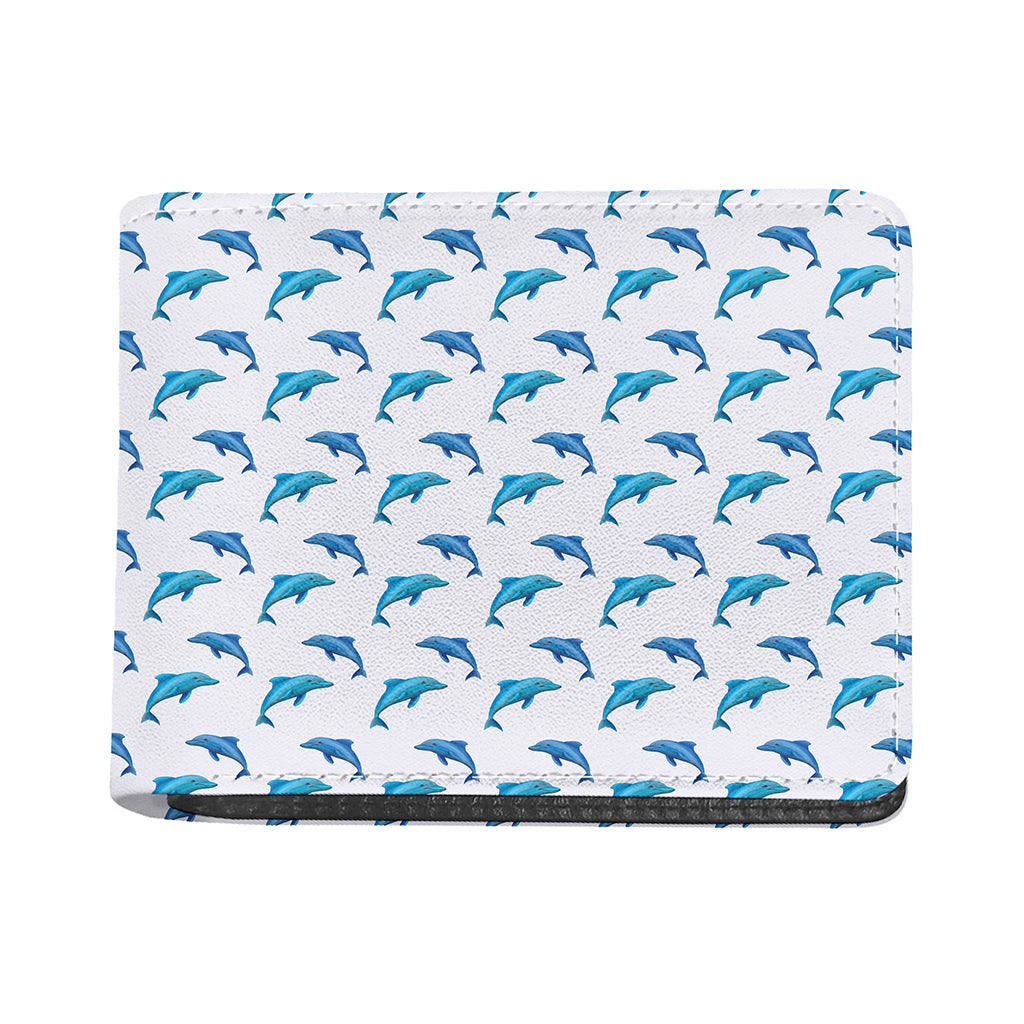 Watercolor Dolphin Pattern Print Bifold Wallet