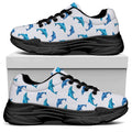Watercolor Dolphin Pattern Print Black Chunky Shoes