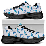 Watercolor Dolphin Pattern Print Black Chunky Shoes