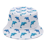 Watercolor Dolphin Pattern Print Bucket Hat