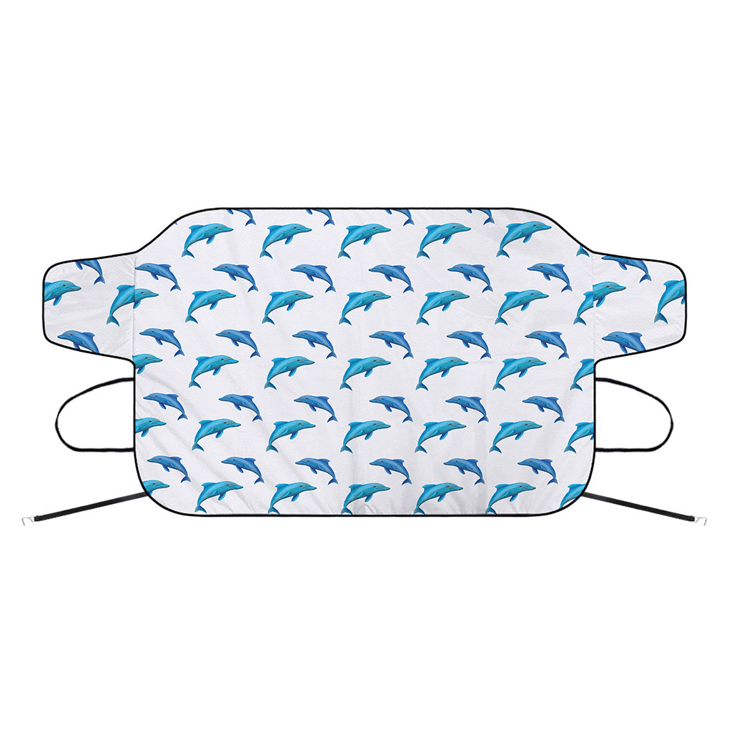 Watercolor Dolphin Pattern Print Car Windshield Snow Cover