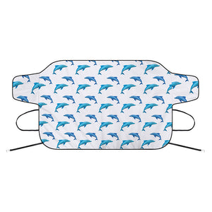 Watercolor Dolphin Pattern Print Car Windshield Snow Cover