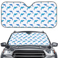 Watercolor Dolphin Pattern Print Car Windshield Sun Shade