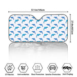 Watercolor Dolphin Pattern Print Car Windshield Sun Shade