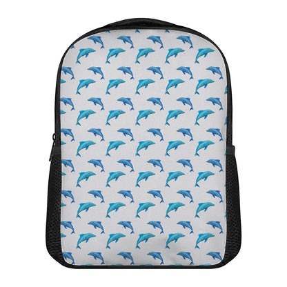 Watercolor Dolphin Pattern Print Casual Backpack