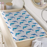 Watercolor Dolphin Pattern Print Changing Pad Cover