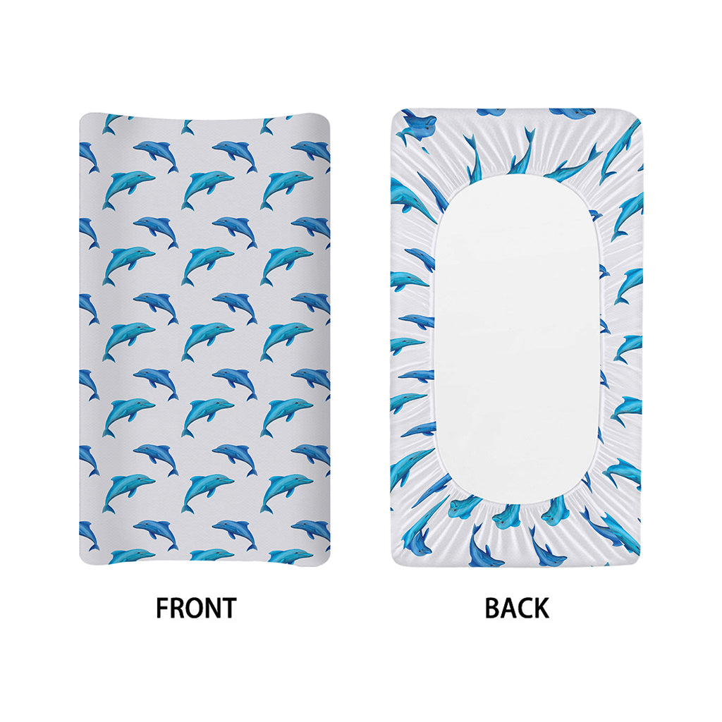 Watercolor Dolphin Pattern Print Changing Pad Cover