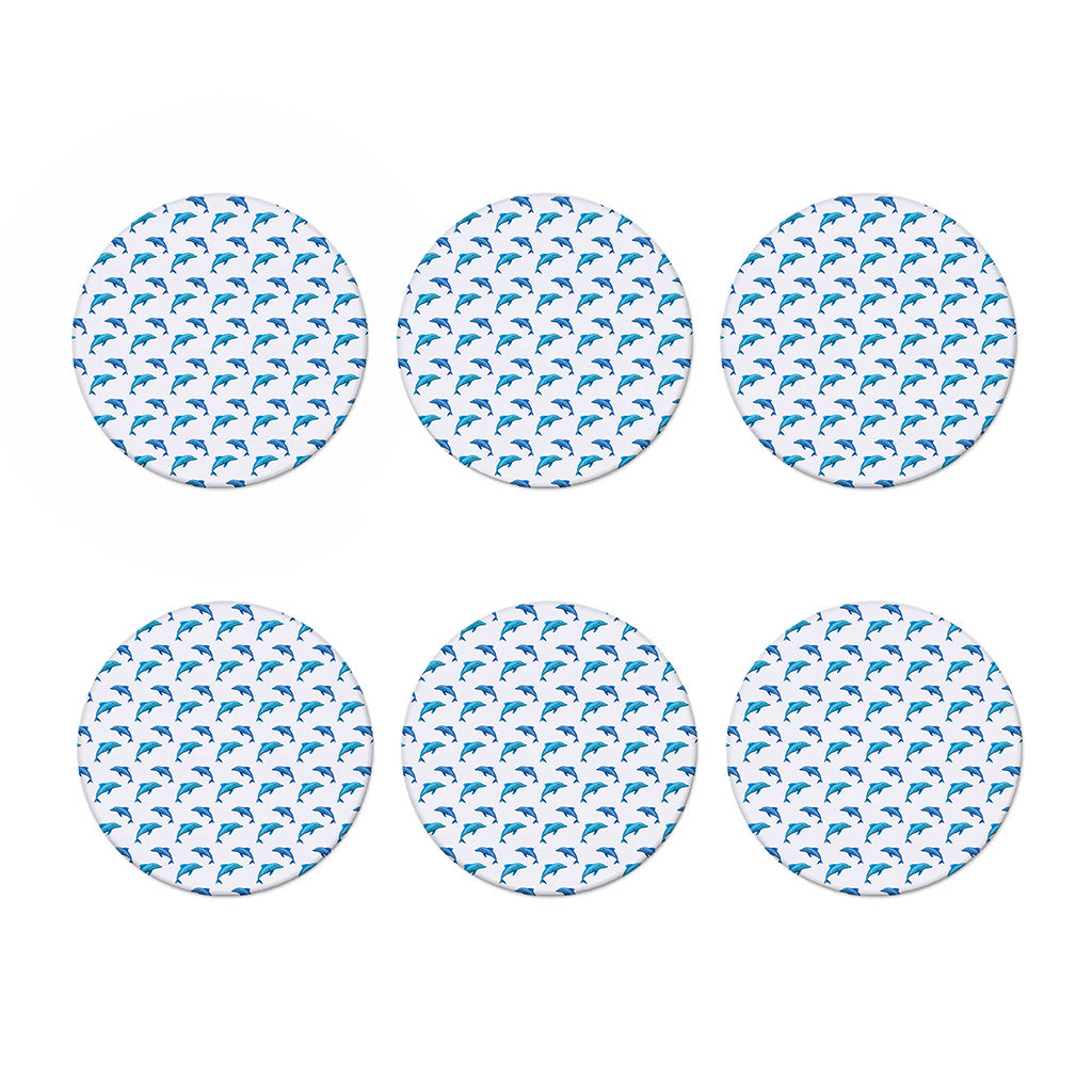 Watercolor Dolphin Pattern Print Coaster Set