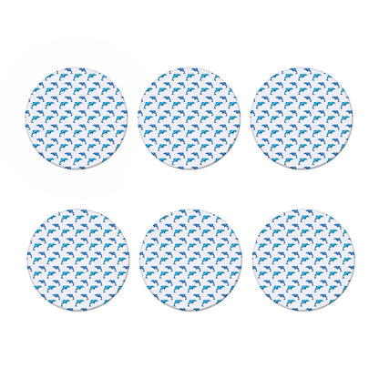 Watercolor Dolphin Pattern Print Coaster Set