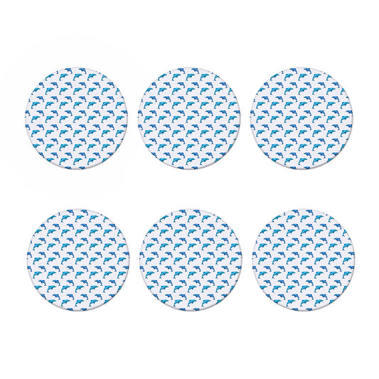Watercolor Dolphin Pattern Print Coaster Set