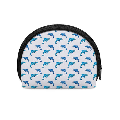 Watercolor Dolphin Pattern Print Coin Purse