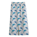 Watercolor Dolphin Pattern Print Cotton Front Slit Maxi Skirt