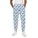 Watercolor Dolphin Pattern Print Cotton Pants