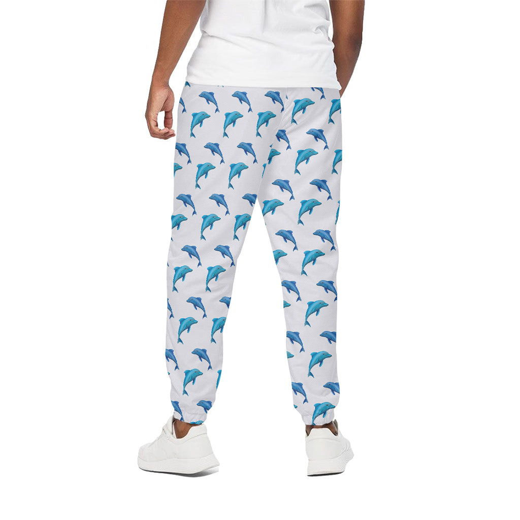 Watercolor Dolphin Pattern Print Cotton Pants