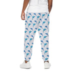 Watercolor Dolphin Pattern Print Cotton Pants