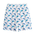 Watercolor Dolphin Pattern Print Cotton Shorts