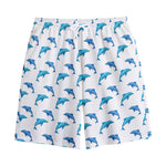 Watercolor Dolphin Pattern Print Cotton Shorts