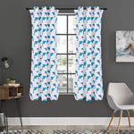 Watercolor Dolphin Pattern Print Curtain