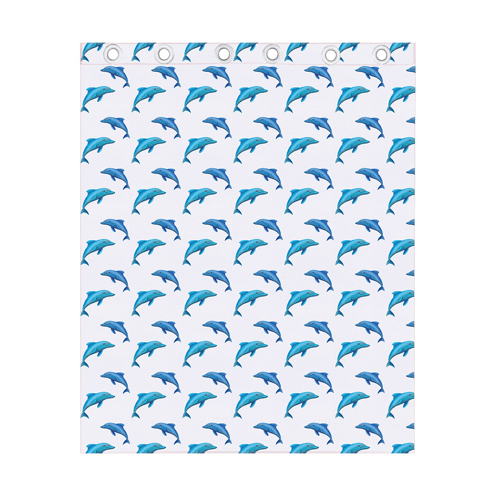 Watercolor Dolphin Pattern Print Curtain