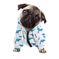 Watercolor Dolphin Pattern Print Dog Zip Up Hoodie