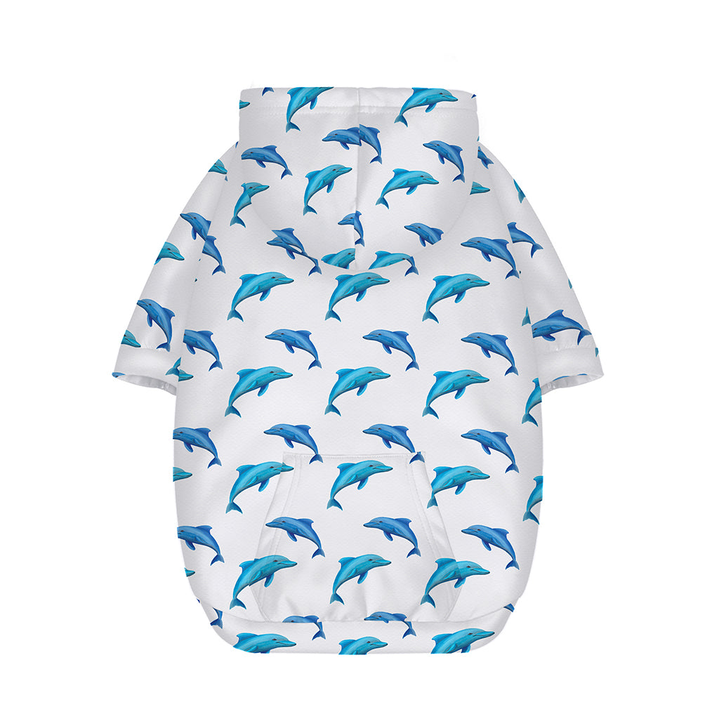 Watercolor Dolphin Pattern Print Dog Zip Up Hoodie