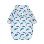 Watercolor Dolphin Pattern Print Dog Zip Up Hoodie