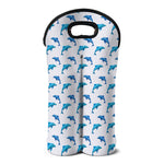 Watercolor Dolphin Pattern Print Double Neoprene Wine Tote