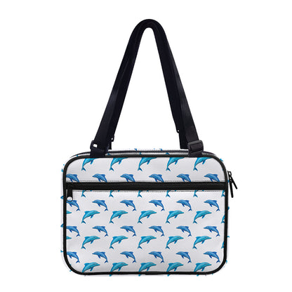 Watercolor Dolphin Pattern Print Double Strap Bible Bag
