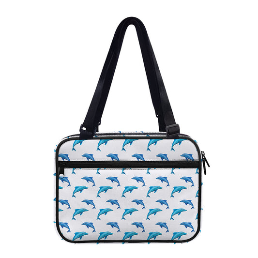 Watercolor Dolphin Pattern Print Double Strap Bible Bag