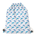 Watercolor Dolphin Pattern Print Drawstring Bag