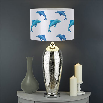 Watercolor Dolphin Pattern Print Drum Lamp Shade