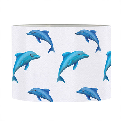 Watercolor Dolphin Pattern Print Drum Lamp Shade