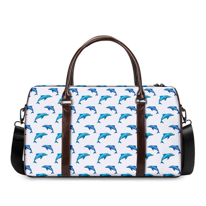 Watercolor Dolphin Pattern Print Duffle Bag