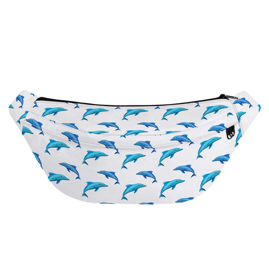 Watercolor Dolphin Pattern Print Fanny Pack
