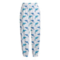 Watercolor Dolphin Pattern Print Fleece Lined Knit Pants