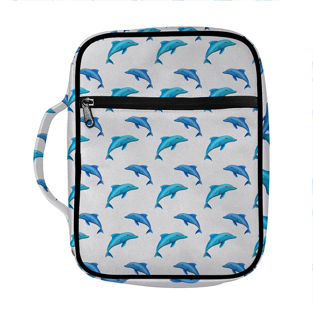 Watercolor Dolphin Pattern Print Front Pocket Bible Bag