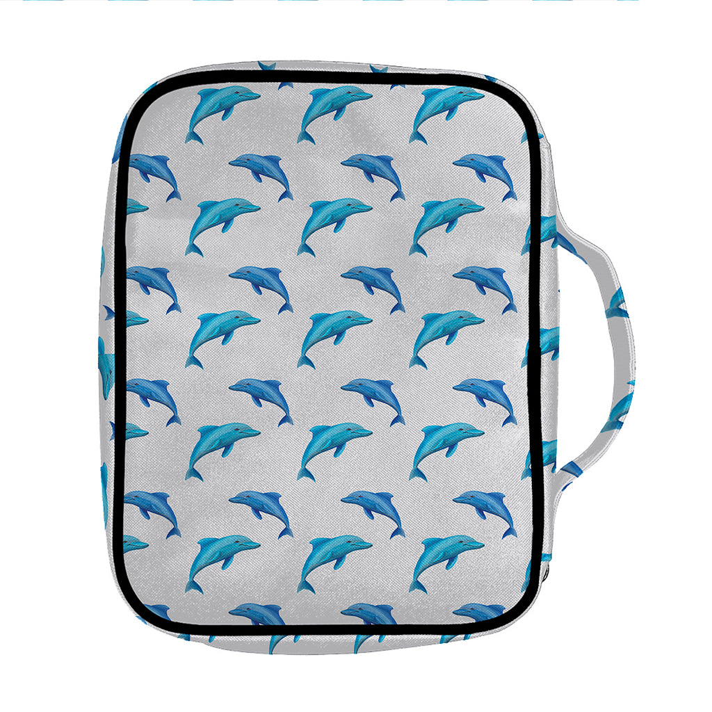 Watercolor Dolphin Pattern Print Front Pocket Bible Bag