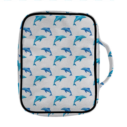 Watercolor Dolphin Pattern Print Front Pocket Bible Bag