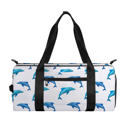 Watercolor Dolphin Pattern Print Gym Bag