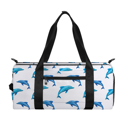 Watercolor Dolphin Pattern Print Gym Bag