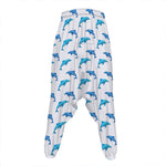 Watercolor Dolphin Pattern Print Hammer Pants